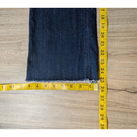 J Crew Size 29 Blue Jeans 9" Demi Boot Crop Raw Hem Dark Wash Modern Minimalist - Picture 10 of 10